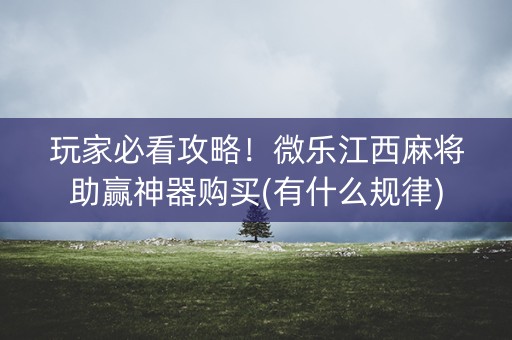 玩家必看攻略！微乐江西麻将助赢神器购买(有什么规律)