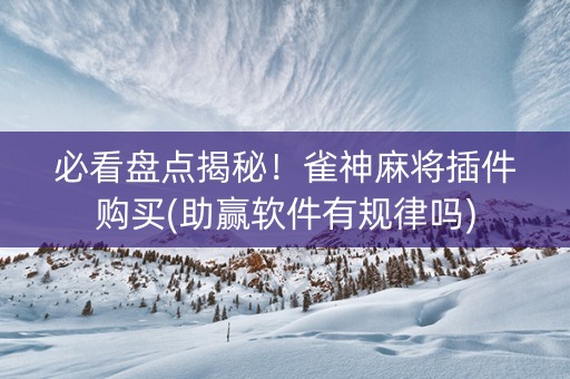 必看盘点揭秘！雀神麻将插件购买(助赢软件有规律吗)