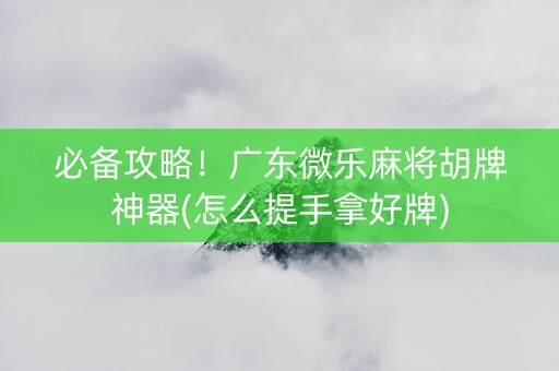 必备攻略！广东微乐麻将胡牌神器(怎么提手拿好牌)
