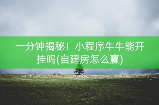 一分钟揭秘！小程序牛牛能开挂吗(自建房怎么赢)
