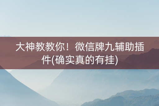 大神教教你！微信牌九辅助插件(确实真的有挂)