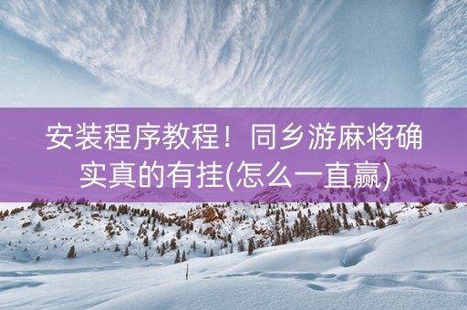 安装程序教程！同乡游麻将确实真的有挂(怎么一直赢)