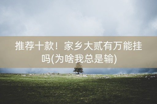 推荐十款！家乡大贰有万能挂吗(为啥我总是输)