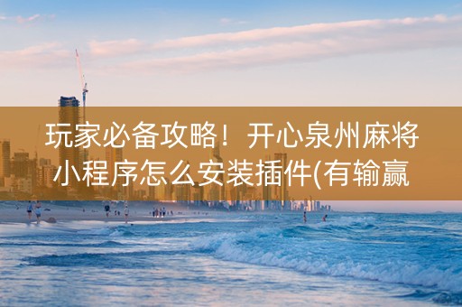 玩家必备攻略！开心泉州麻将小程序怎么安装插件(有输赢规律吗)