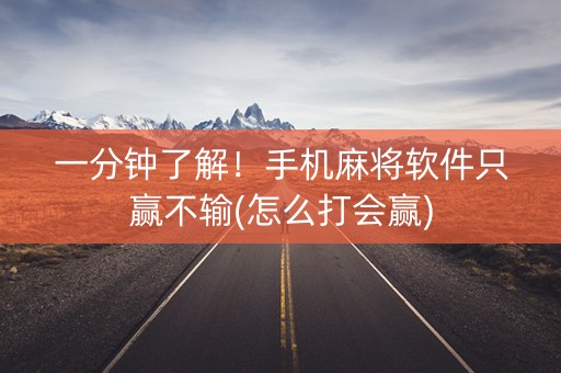 一分钟了解！手机麻将软件只赢不输(怎么打会赢)