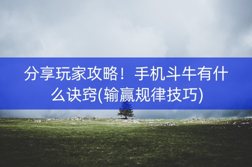 分享玩家攻略！手机斗牛有什么诀窍(输赢规律技巧)