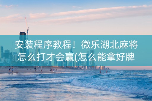安装程序教程！微乐湖北麻将怎么打才会赢(怎么能拿好牌)