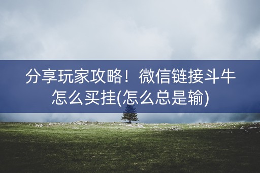 分享玩家攻略！微信链接斗牛怎么买挂(怎么总是输)