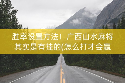 胜率设置方法！广西山水麻将其实是有挂的(怎么打才会赢)