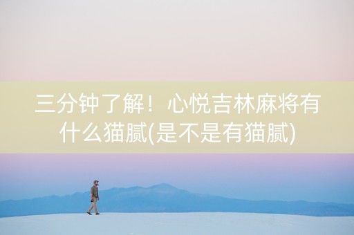 三分钟了解！心悦吉林麻将有什么猫腻(是不是有猫腻)