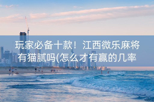 玩家必备十款！江西微乐麻将有猫腻吗(怎么才有赢的几率)