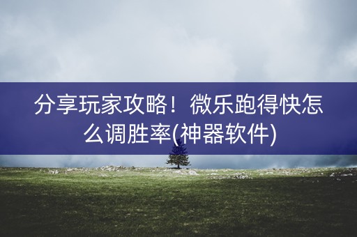 分享玩家攻略！微乐跑得快怎么调胜率(神器软件)