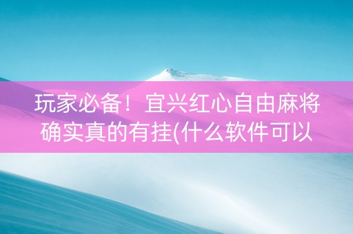 玩家必备！宜兴红心自由麻将确实真的有挂(什么软件可以赢)