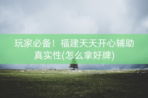 玩家必备！福建天天开心辅助真实性(怎么拿好牌)