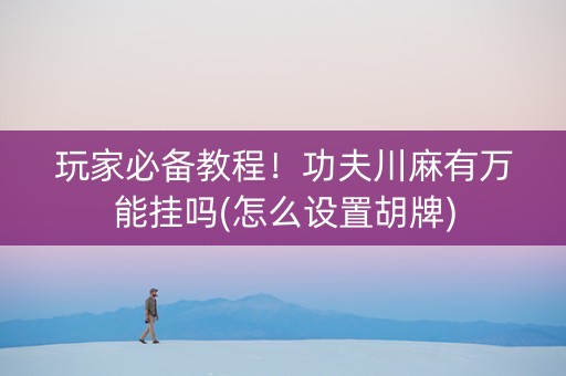 玩家必备教程！功夫川麻有万能挂吗(怎么设置胡牌)