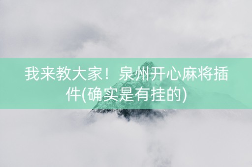 我来教大家！泉州开心麻将插件(确实是有挂的)