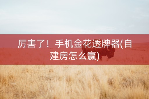 厉害了！手机金花透牌器(自建房怎么赢)