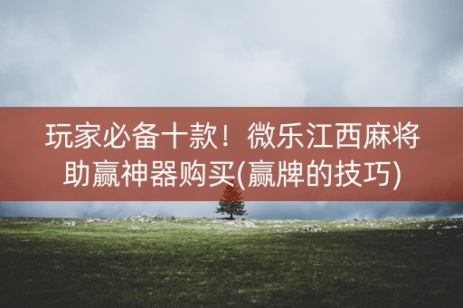 玩家必备十款！微乐江西麻将助赢神器购买(赢牌的技巧)