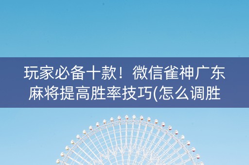 玩家必备十款！微信雀神广东麻将提高胜率技巧(怎么调胜率)