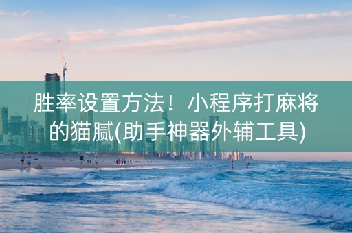 胜率设置方法！小程序打麻将的猫腻(助手神器外辅工具)