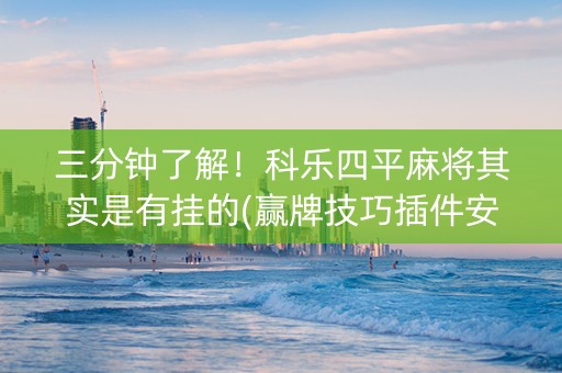 三分钟了解！科乐四平麻将其实是有挂的(赢牌技巧插件安装)