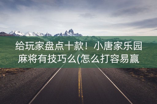 给玩家盘点十款！小唐家乐园麻将有技巧么(怎么打容易赢)