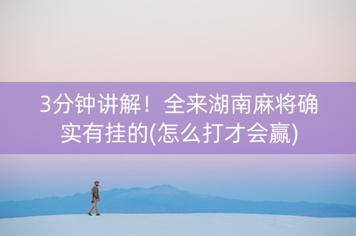 3分钟讲解！全来湖南麻将确实有挂的(怎么打才会赢)