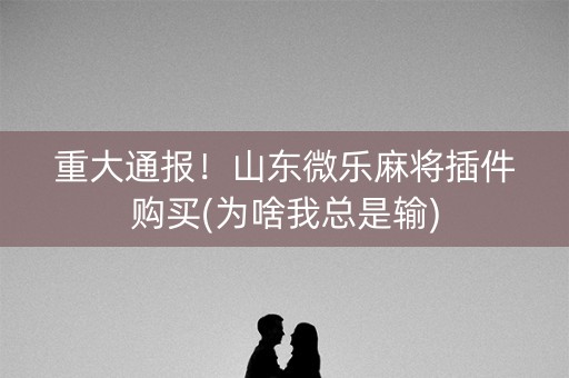 重大通报！山东微乐麻将插件购买(为啥我总是输)