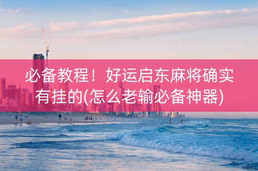 必备教程！好运启东麻将确实有挂的(怎么老输必备神器)