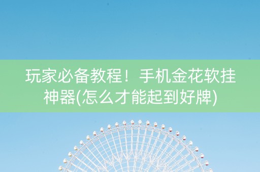 玩家必备教程！手机金花软挂神器(怎么才能起到好牌)