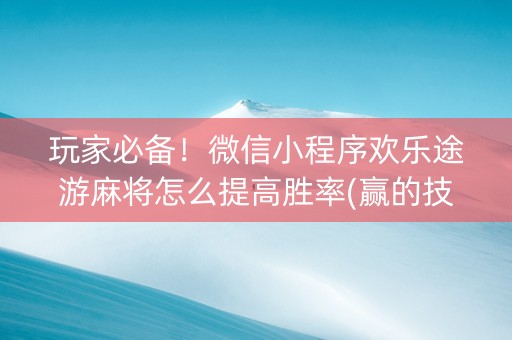 玩家必备！微信小程序欢乐途游麻将怎么提高胜率(赢的技巧提高胜率)