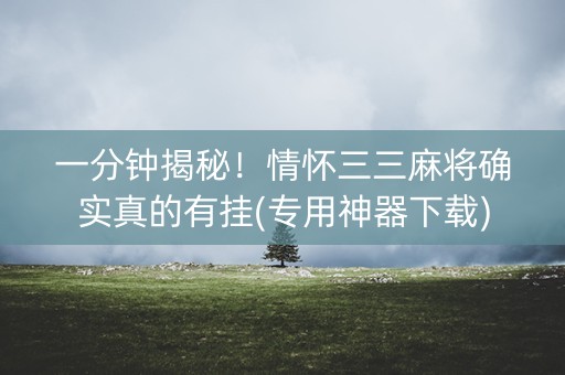 一分钟揭秘！情怀三三麻将确实真的有挂(专用神器下载)