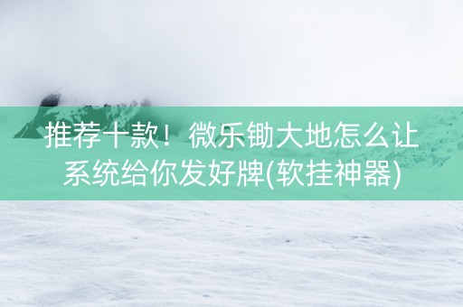 推荐十款！微乐锄大地怎么让系统给你发好牌(软挂神器)