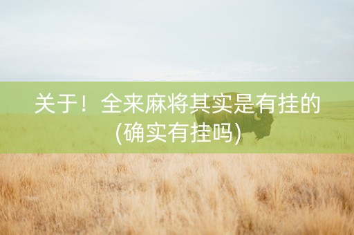 关于！全来麻将其实是有挂的(确实有挂吗)