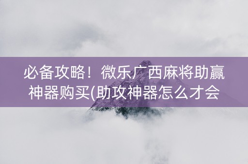 必备攻略！微乐广西麻将助赢神器购买(助攻神器怎么才会赢)