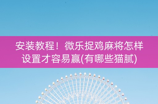 安装教程！微乐捉鸡麻将怎样设置才容易赢(有哪些猫腻)