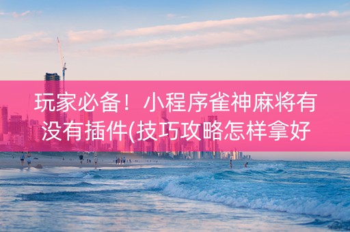 玩家必备！小程序雀神麻将有没有插件(技巧攻略怎样拿好牌)