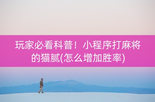 玩家必看科普！小程序打麻将的猫腻(怎么增加胜率)