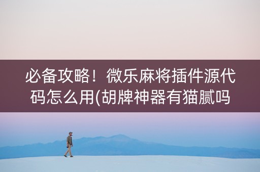 必备攻略！微乐麻将插件源代码怎么用(胡牌神器有猫腻吗)