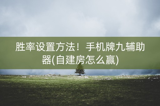 胜率设置方法！手机牌九辅助器(自建房怎么赢)