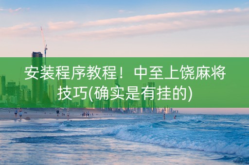 安装程序教程！中至上饶麻将技巧(确实是有挂的)