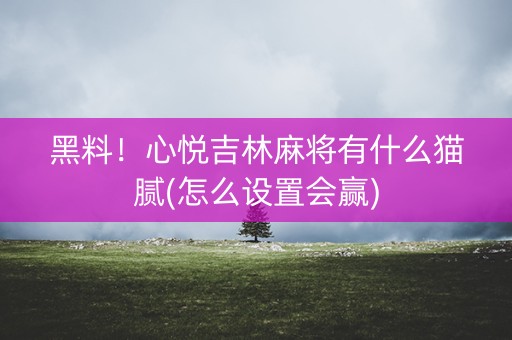 黑料！心悦吉林麻将有什么猫腻(怎么设置会赢)