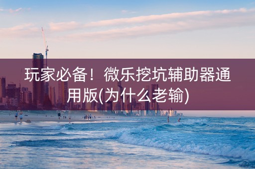 玩家必备！微乐挖坑辅助器通用版(为什么老输)