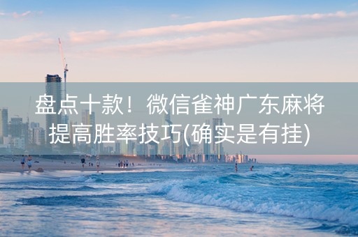 盘点十款！微信雀神广东麻将提高胜率技巧(确实是有挂)