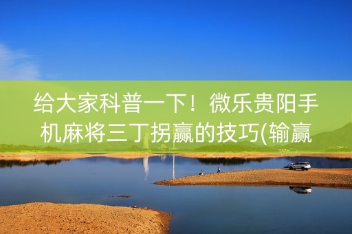给大家科普一下！微乐贵阳手机麻将三丁拐赢的技巧(输赢设置胡牌规律)