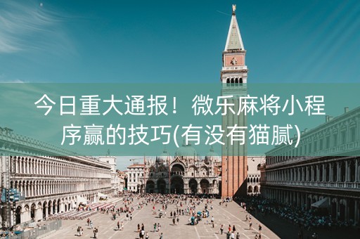 今日重大通报！微乐麻将小程序赢的技巧(有没有猫腻)