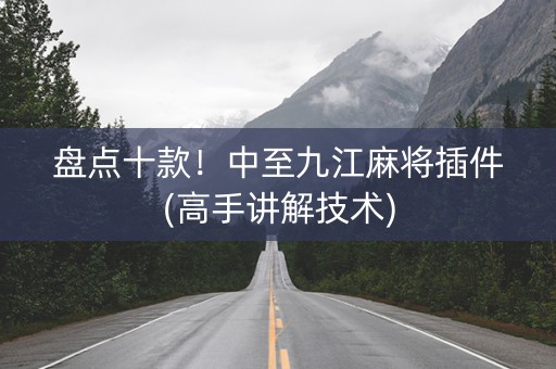 盘点十款！中至九江麻将插件(高手讲解技术)