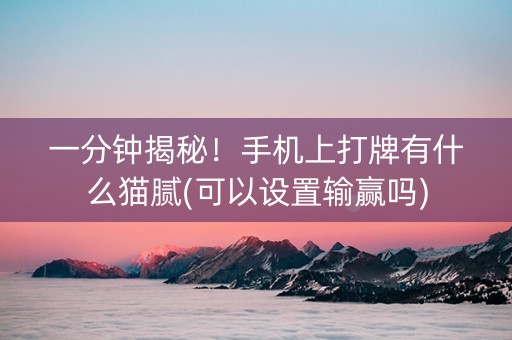 一分钟揭秘！手机上打牌有什么猫腻(可以设置输赢吗)