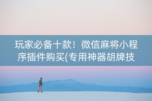 玩家必备十款！微信麻将小程序插件购买(专用神器胡牌技巧)
