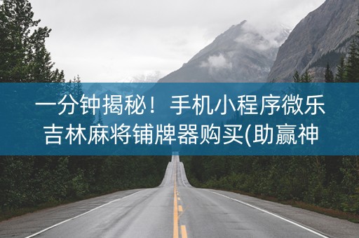 一分钟揭秘！手机小程序微乐吉林麻将铺牌器购买(助赢神器购买)